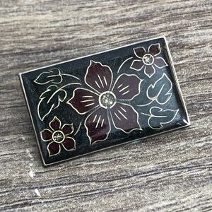 Vtg Enamel Floral Brooch